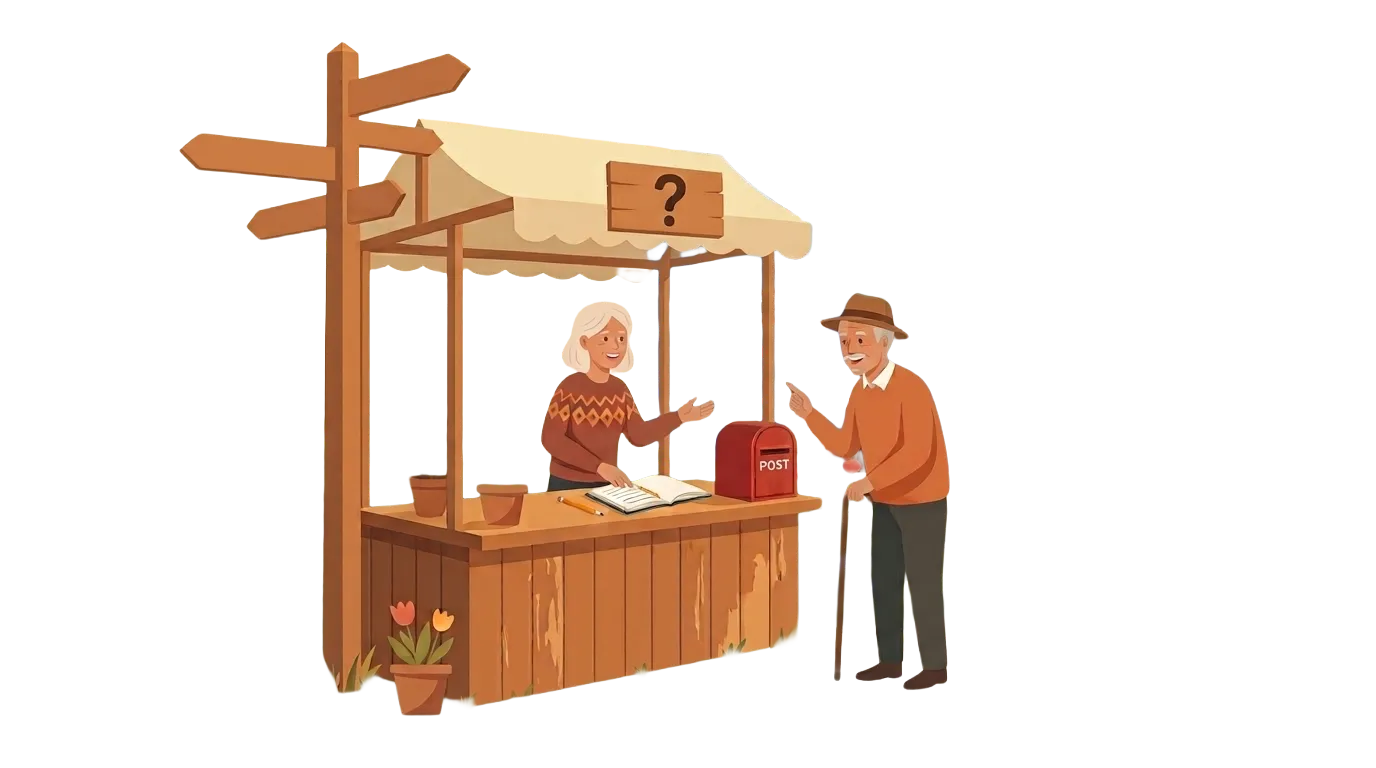 Neighbours at a help stand